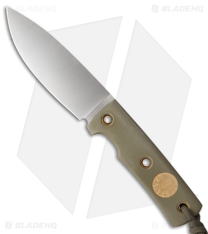 Wallace Edged Tools OS II Fixed Blade Knife Sage Green G-10 (4.5" Satin)