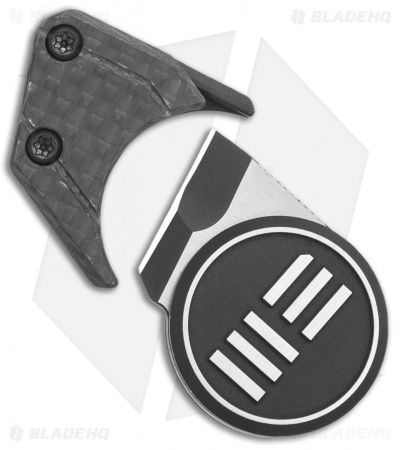 WE Knife Co. Quark Fixed Blade Neck Knife Black/Silver Titanium (0.47" Two-Tone)