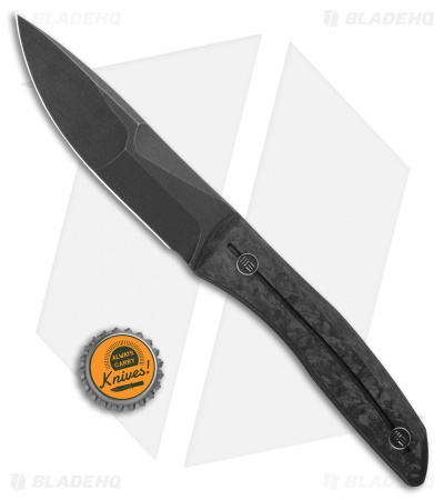 WE Knife Co. Reazio Fixed Blade Knife Shred CF (4.15" Black Stonewash) 921B