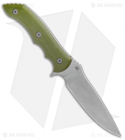 WE Knife Co. Stonefish Fixed Blade Knife OD Green G-10 (4.46" Stonewash) 919A