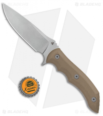 WE Knife Co. Stonefish Fixed Blade Knife Tan G-10 (4.46" Stonewash) 919B