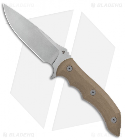 WE Knife Co. Stonefish Fixed Blade Knife Tan G-10 (4.46" Stonewash) 919B