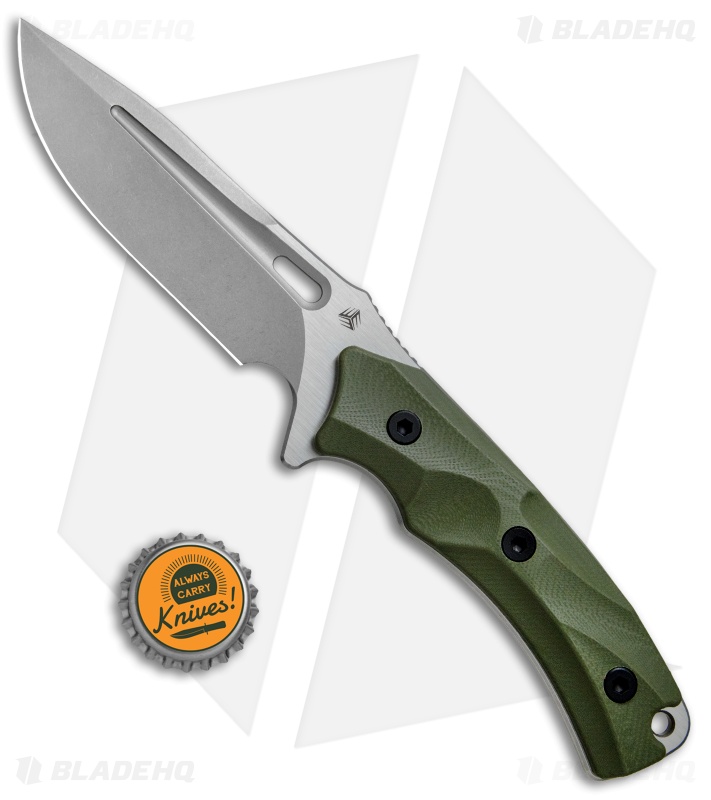 WE Knife Co. Vindex Fixed Blade Knife Green G-10 (4.3" Stonewash) 802A