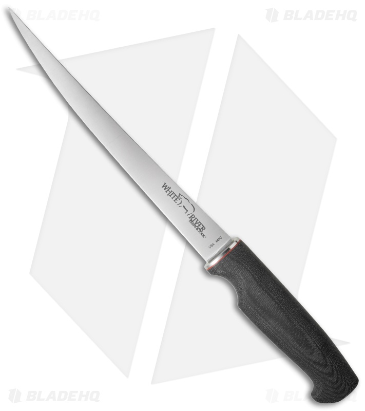 White River Knives 8" Traditional Fillet Knife Black Micarta