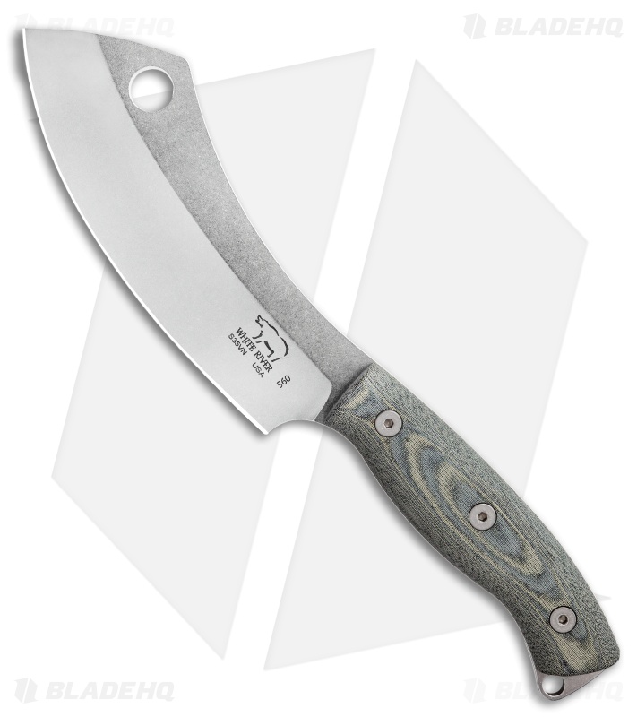 White River Camp Cleaver Fixed Blade Knife Black & Olive Drab (5.75"Stonewash) 