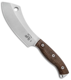 White River Camp Cleaver Fixed Blade Knife Natural Burlap Micarta  (5.5" SW) 