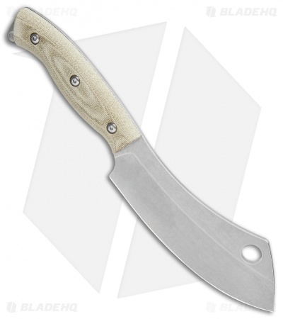 White River Camp Cleaver Fixed Blade Knife Olive Drab Micarta (5.5" SW) 