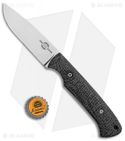 White River Hunter Fixed Blade Knife Black Burlap Micarta (3.5" Polish)
