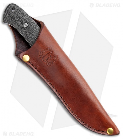 White River Hunter Fixed Blade Knife Black Burlap Micarta (3.5" Polish)
