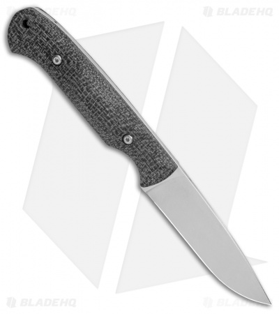 White River Hunter Fixed Blade Knife Black Burlap Micarta (3.5" Polish)