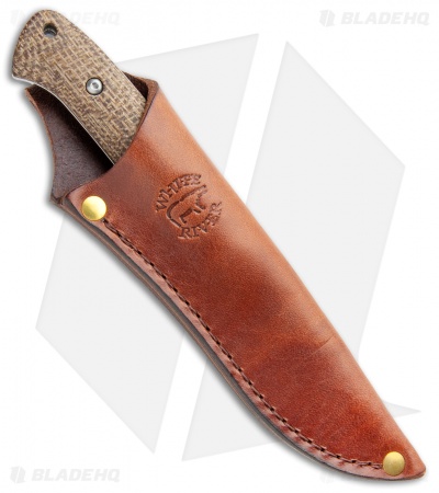 White River Hunter Fixed Blade Knife Natural Burlap Micarta (3.5" Polish)