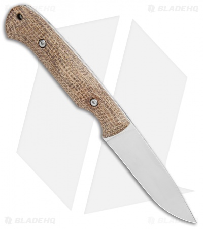 White River Hunter Fixed Blade Knife Natural Burlap Micarta (3.5" Polish)