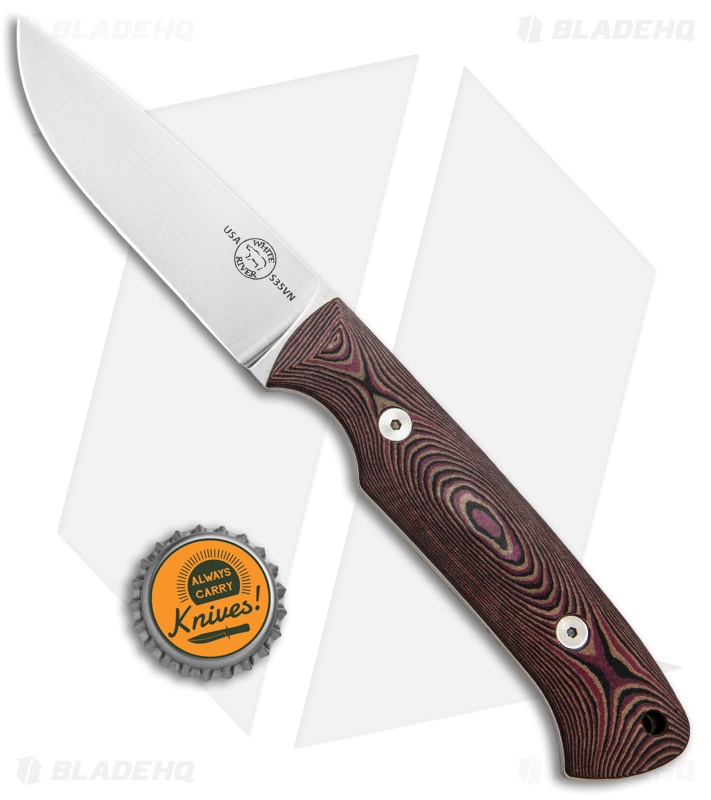 White River Hunter Fixed Blade Knife Black/Red Richlite Polish Blade