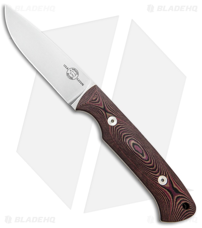 White River Hunter Fixed Blade Knife Red/Black Richlite (3.5" Polish)