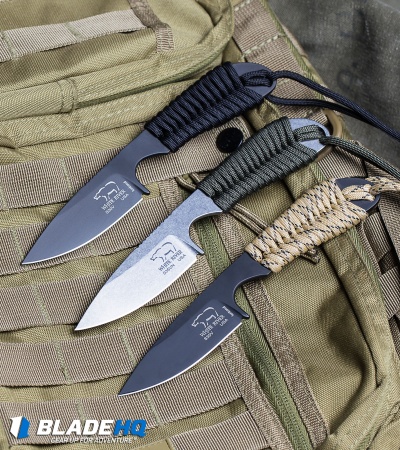 White River Knives Backpacker Knife Desert Camo Paracord (3" Black)