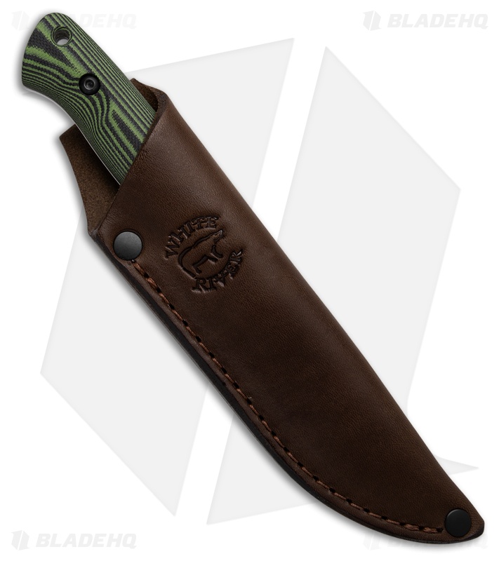 White River Knives Fry Utility Hunter Fixed Blade Knife Black/Green G-10 (3" SW)
