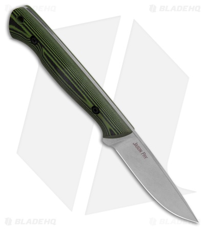 White River Knives Fry Utility Hunter Fixed Blade Knife Black/Green G-10 (3" SW)