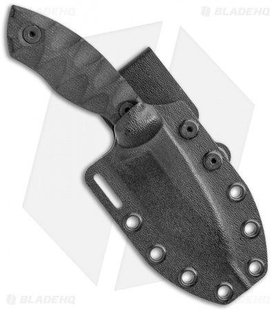 White River Knives GTI 3 Fixed Blade Knife Black Canvas Micarta (3" Black)