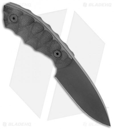 White River Knives GTI 3 Fixed Blade Knife Black Canvas Micarta (3" Black)
