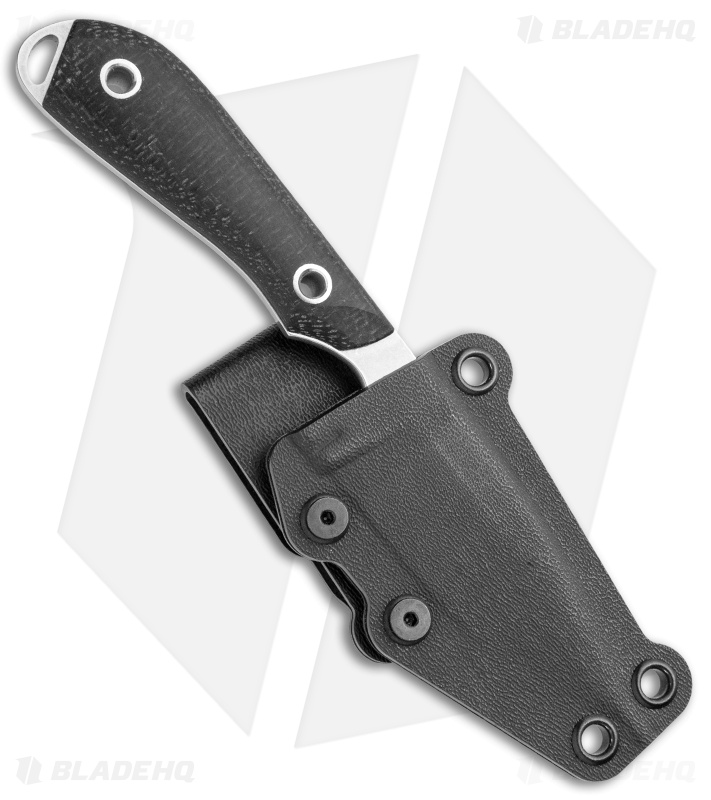 White River M1 Caper Fixed Blade Knife Black Burlap Micarta (3.1" Stonewash)