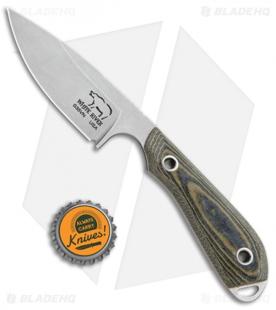 White River Knives M1 Caper Fixed Blade Knife Black/Olive Micarta (3.1" SW)