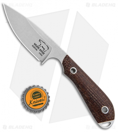 White River M1 Caper Fixed Blade Knife Burlap Micarta Natural (3.1" SW)