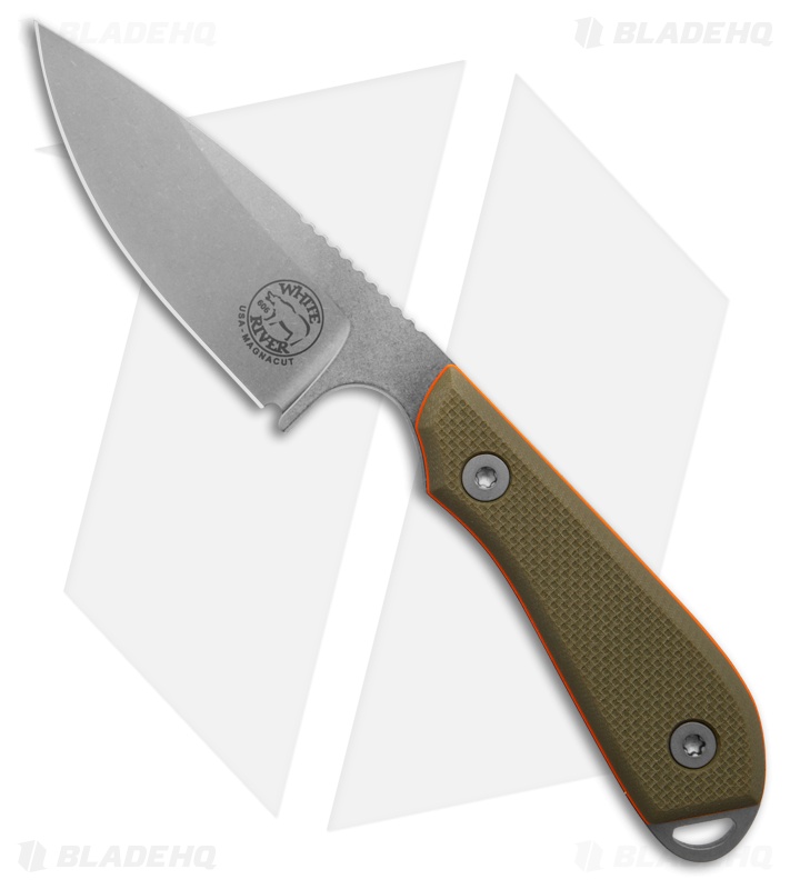 White River Knives M1-PRO MagnaCut Knife Green/Orange G-10