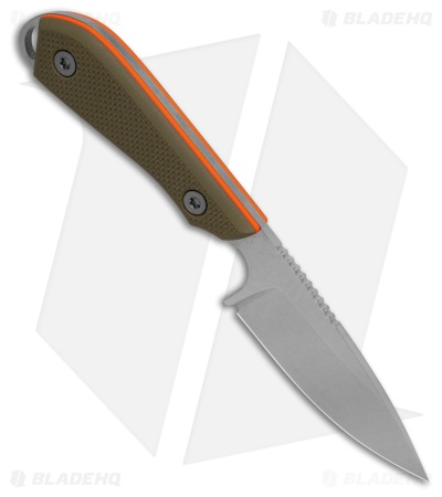 White River Knives M1-PRO MagnaCut Fixed Blade Knife Green/Orange G-10 (3" SW)