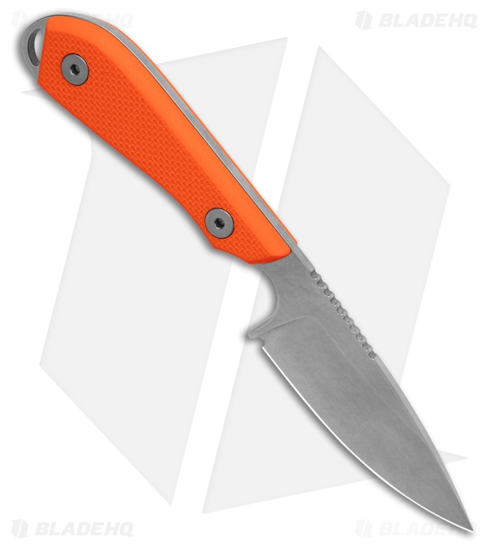 White River Knives M1-PRO MagnaCut Fixed Blade Knife Orange G-10 (3" Stonewash)
