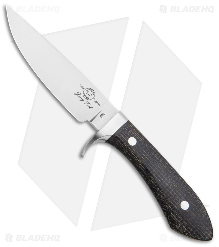 White River Knives Sendero Classic Knife Black Burlap Micarta