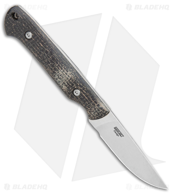 White River Knives Small Game Fixed Blade Knife Black/Burlap Micarta (3" Satin)
