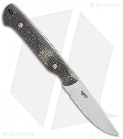 White River Knives Small Game Fixed Blade Knife Black/Burlap Micarta (3" Satin)