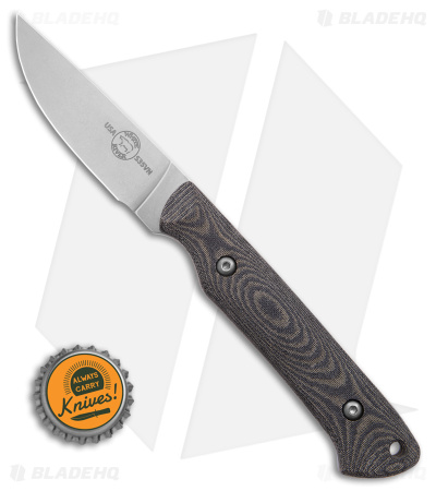 White River Knives Small Game Fixed Blade Knife Black/OD Micarta (3" Stonewash)