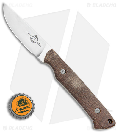 White River Small Game Fixed Blade Knife Natural Burlap Micarta (3" Satin)