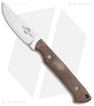 White River Small Game Fixed Blade Knife Natural Burlap Micarta (3" Satin)