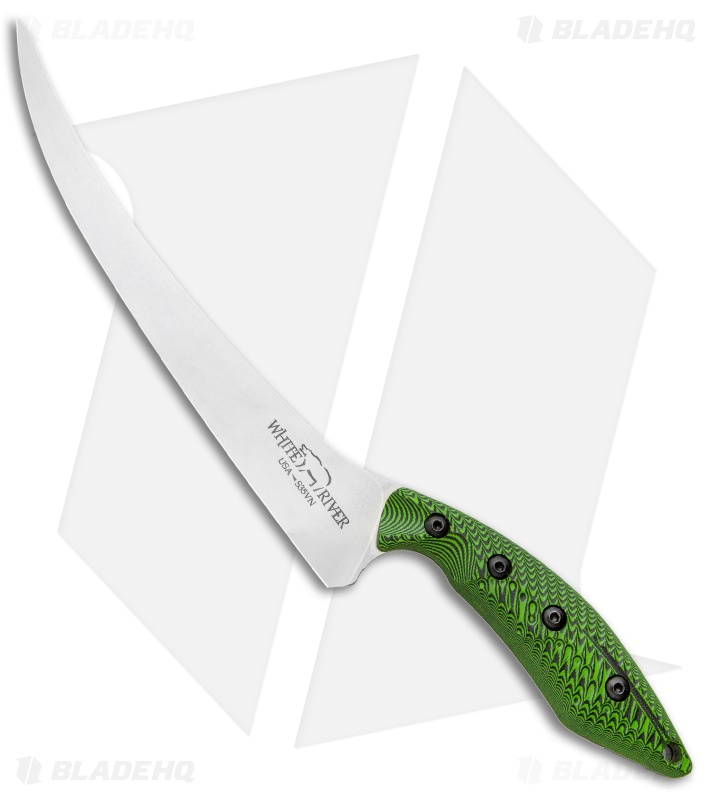 White River Knives 8.5" Step-Up Fillet Knife Green/Black G10