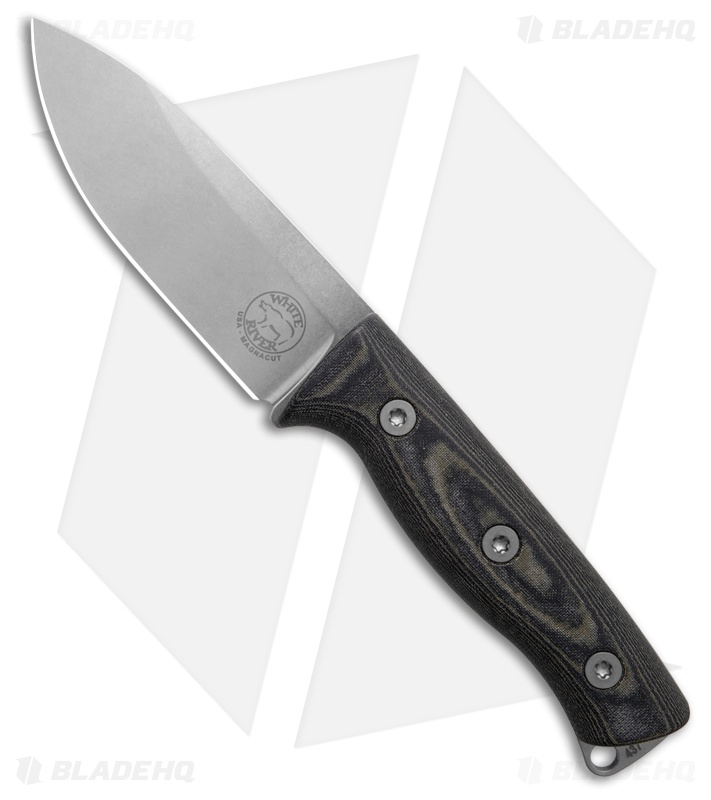 White River Knives Ursus Cub MagnaCut Knife Black/OD Green Micarta (3.5" SW)