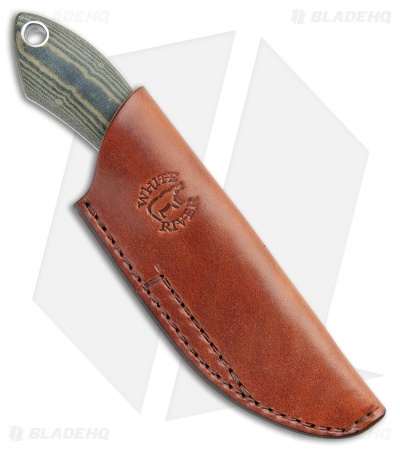 White River Sendero Bush Black and Olive Drab Linen Micarta (3.625" Stonewash) 