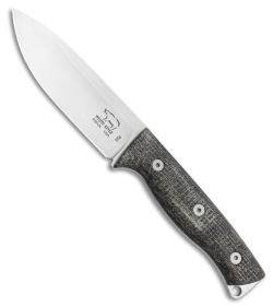 White River Ursus 45 Fixed Blade Knife Black Burlap Micarta (4.5" Stonewash) 