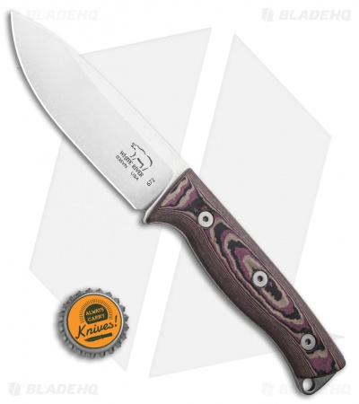 White River Ursus 45 Fixed Blade Knife Red/Black Richlite (4.5" Stonewash) 