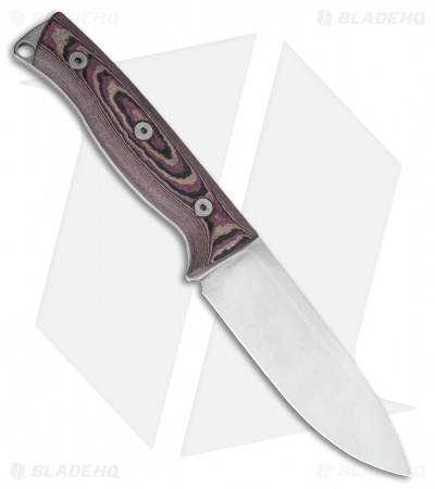 White River Ursus 45 Fixed Blade Knife Red/Black Richlite (4.5" Stonewash) 