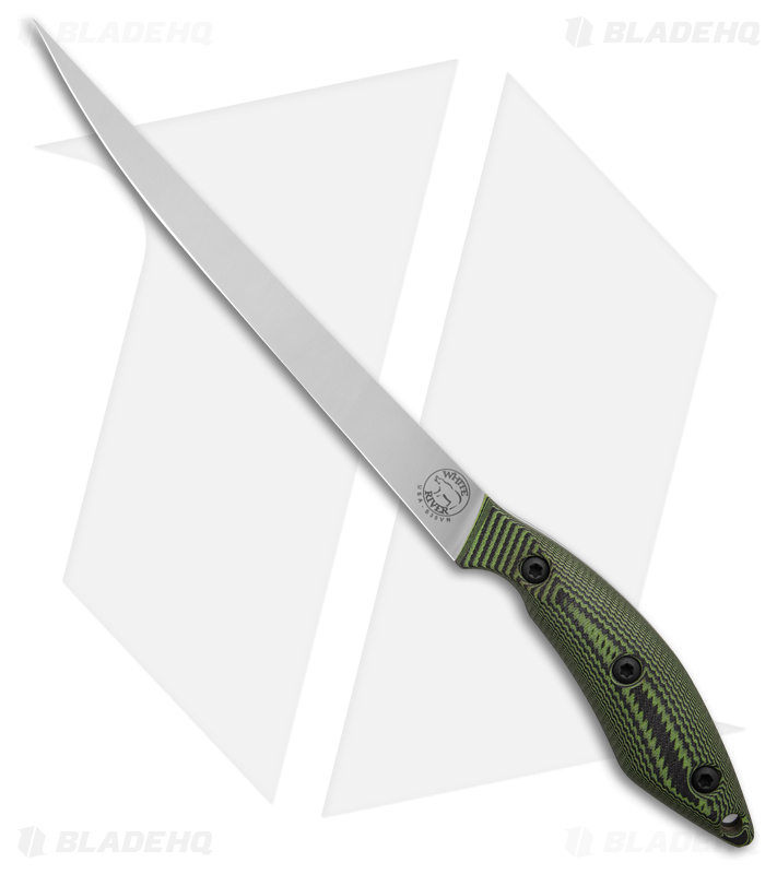 White River Knives 8" Step-Up Fillet Knife Green/Black G-10 (8" Stonewash)