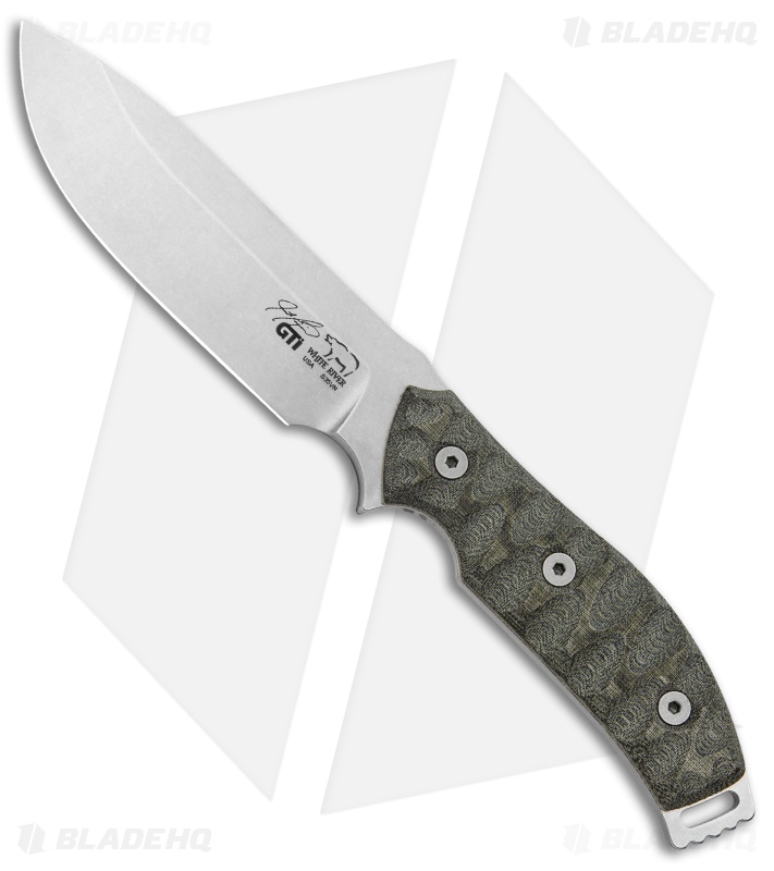 White River Knives GTI Knife Green Micarta (4.5" Stonewash)