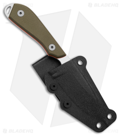 White River M1 Pro Backpacker Fixed Blade Knife Green Orange G-10 (3" SW)