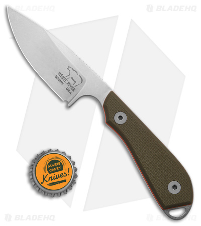 White River M1 Pro Backpacker Fixed Blade Knife Green Orange G-10 (3" SW)