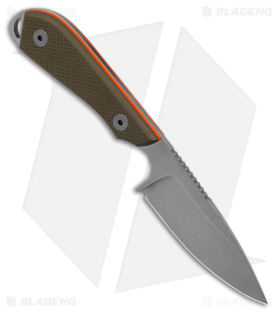 White River M1 Pro Backpacker Fixed Blade Knife Green Orange G-10 (3" SW)