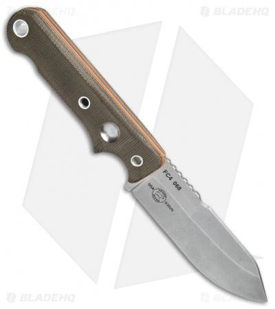 White River FC4 Firecraft Fixed Blade Knife OD Green w/ Kydex Sheath (4" SW)