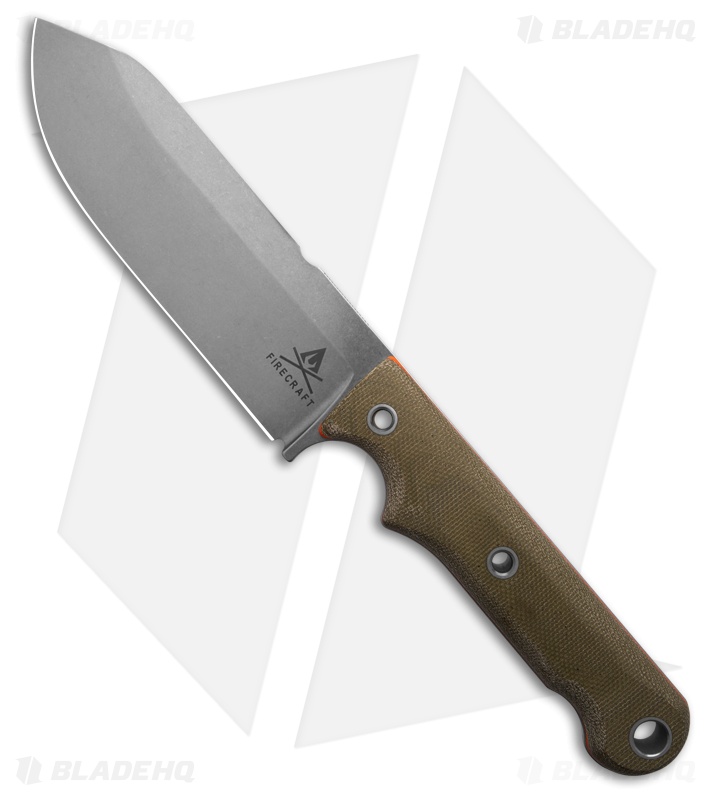 White River FC5 Firecraft Fixed Blade Knife OD Green Micarta (5