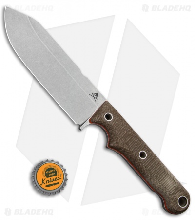 White River FC5 Firecraft Fixed Blade Knife OD Green Micarta (5" SW) Leather 