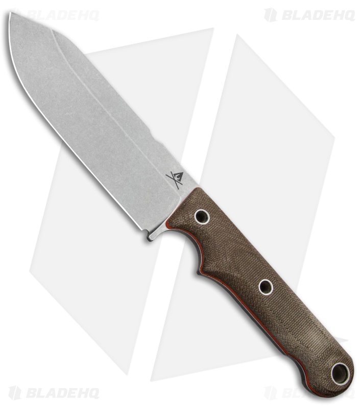 White River FC5 Firecraft Fixed Blade Knife OD Green Micarta (5" SW) Leather